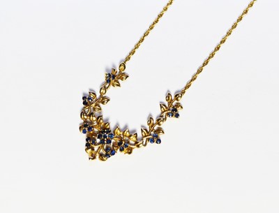 Lot 63 - An untested blue stone set necklace