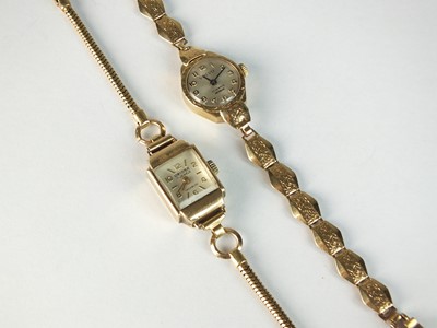 Lot 136 - Two 9ct gold bracelet wristwatches