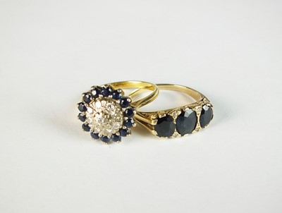 Lot 73 - Two sapphire and diamond rings