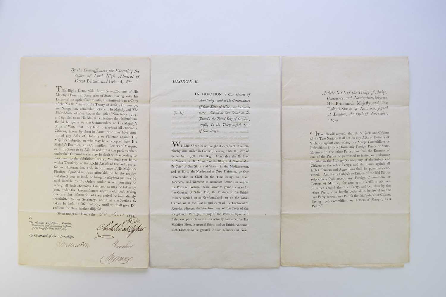 Lot 35 - ADMIRALTY ORDERS concerning America. A printed...
