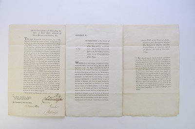 Lot 35 - ADMIRALTY ORDERS concerning America. A printed...
