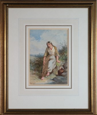 Lot 81 - David Hardy (British fl.1835-1870) Young Woman with Pitcher