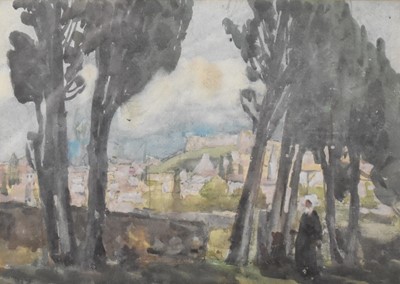 Lot 220 - Amy B Atkinson (British 1859-1916) From the Hospice Garden, Villeneuve