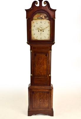 Lot 470 - A Victorian oak and mahogany crossbanded, 8-day longcase clock