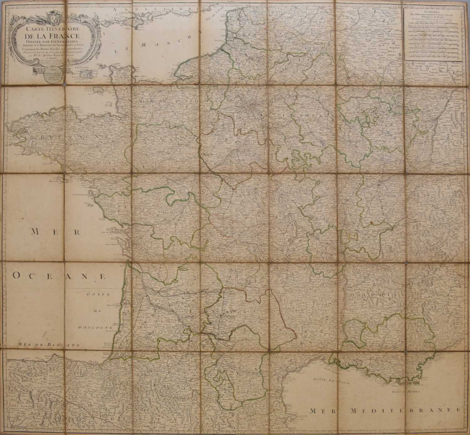 Lot 199 - MAP OF FRANCE by Bourgoin, late 18th century,...