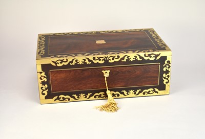 Lot 373 - A Victorian brass bound rosewood writing slope