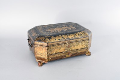 Lot 339 - A Chinese export lacquer sewing box