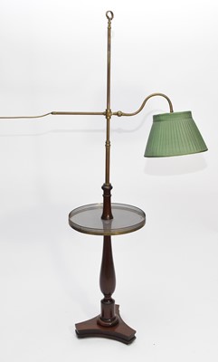 Lot 473 - A recent mahogany and brass floor lamp, probably Vaughan of London