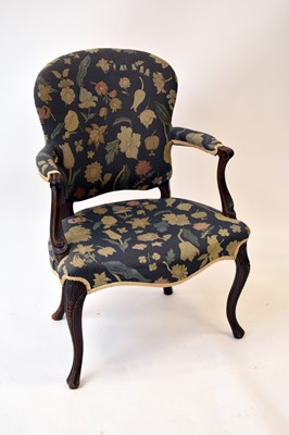 Lot 504 - A George III upholstered mahogany salon armchair