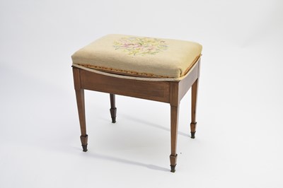 Lot 512 - A George III style inlaid mahogany stool and two others