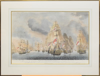 Lot 117 - After Robert Dodd (1748-1816) Four Prints showing the Battle of Trafalgar