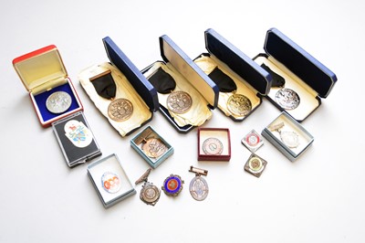 Lot 139 - A collection of silver, white metal and bronze nursing medals