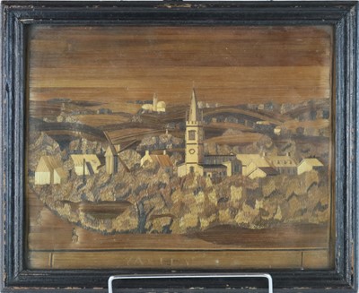 Lot 155 - Early 19th Century Straw Picture of Yaxley Village, Cambridgeshire