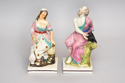 Lot 279 - A pair of Staffordshire pearlware figures of...