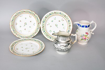 Lot 304 - Two English jugs and a French part dinner service