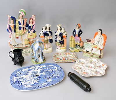 Lot 276 - A group of Staffordshire pottery and other ceramics