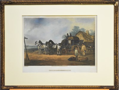 Lot 165 - J Harris after William Shayer four Coaching Aquatints, 1863