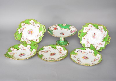 Lot 266 - A collection of Coalport apple green bordered...