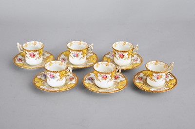 Lot 268 - Coalport yellow batwing demitasse coffee service, early 20th century