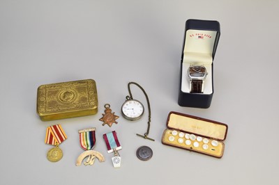 Lot 55 - A collection of cufflinks and medals