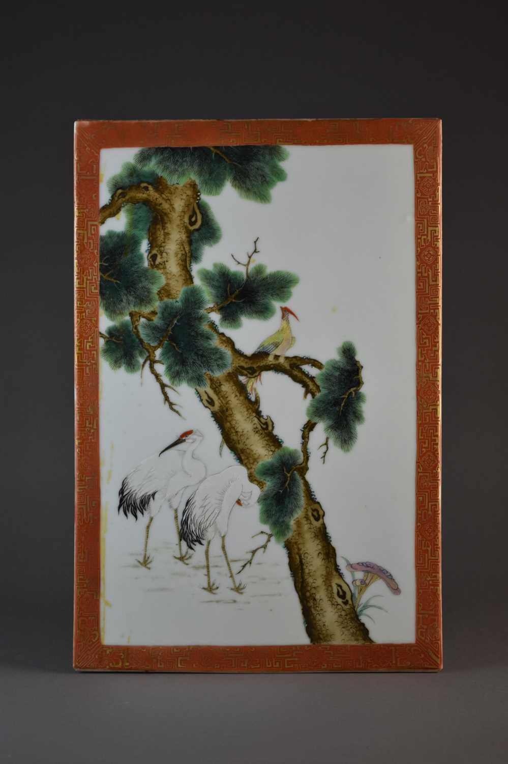 Lot 103 - A good Chinese famille rose plaque in the manner of Cheng Yiting, Republic period