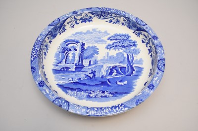 Lot 179 - A large Spode Italian blue and white shallow bowl, dated 1928