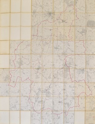 Lot 86 - WEM RURAL DISTRICT COUNCIL. Very large map of Wem and Whitchurch