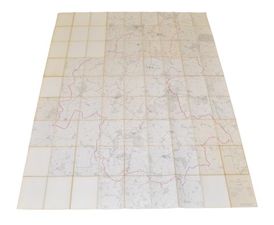 Lot 86 - WEM RURAL DISTRICT COUNCIL. Very large map of Wem and Whitchurch