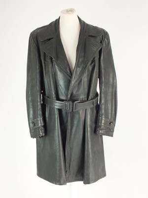 Lot 279 - A German Officer's Black Leather Trench Coat,...