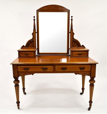 Lot 481 - An Edwardian walnut dressing table of aesthetic movement taste