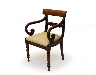 Lot 382 - A 19th century mahogany elbow chair