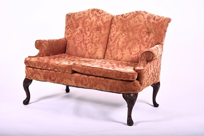 Lot 333 - An 18th century style camelback sofa