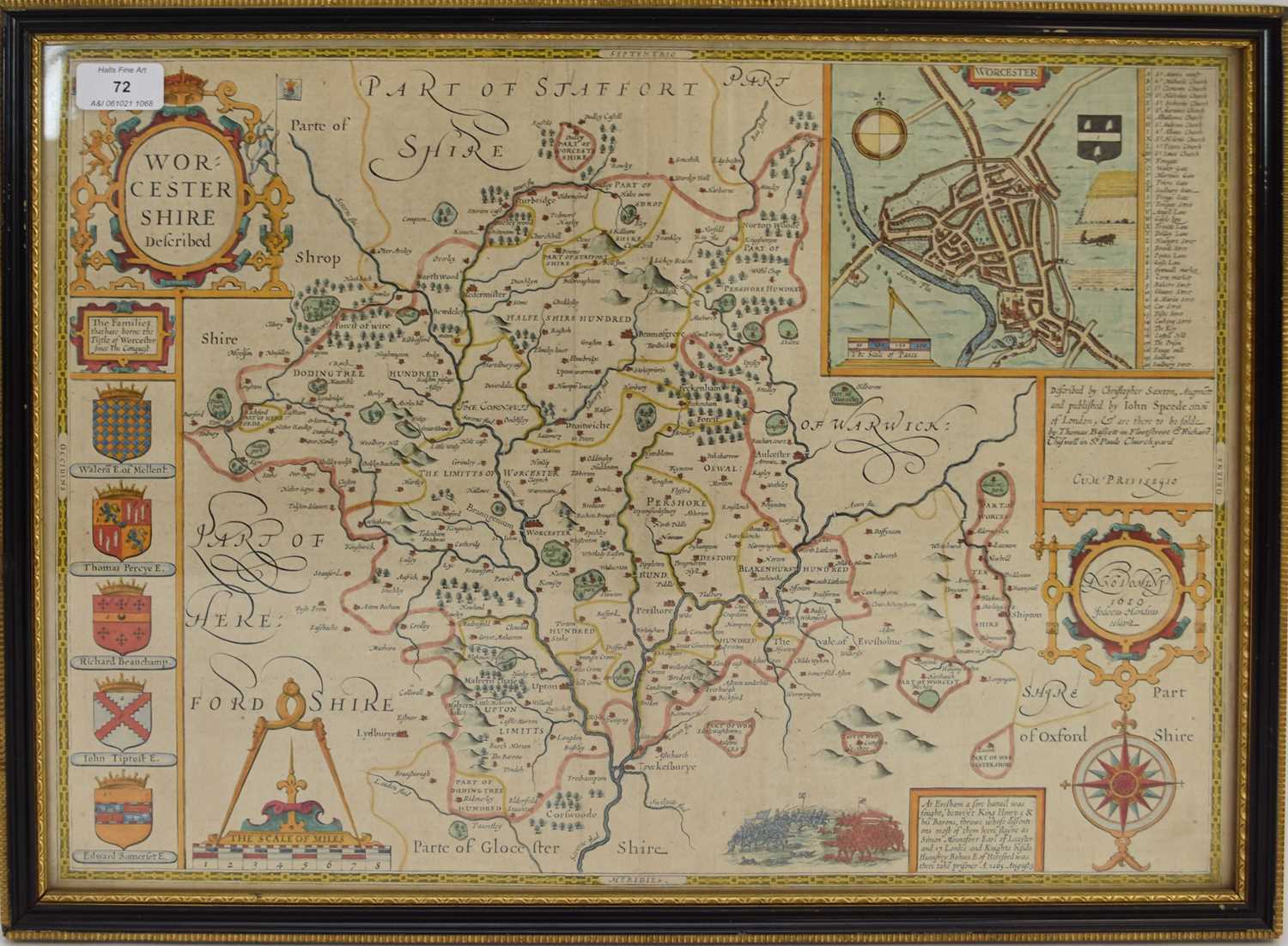 Lot 72 - SPEED, John, Map of Worcestershire