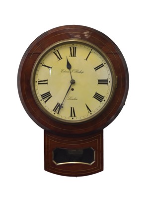 Lot 284 - A mahogany drop-dial fusee wall clock by Edwin Bishop, London