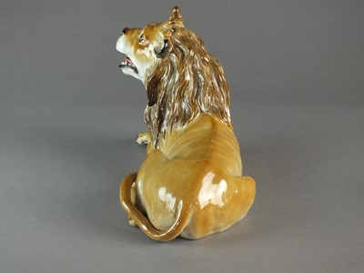 Lot 310 - A pair of Meissen models of a lion and lioness
