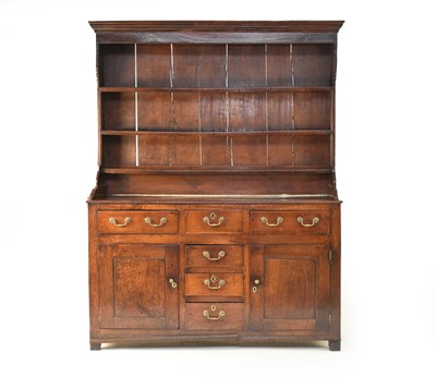 Lot 348 - A good, George III oak dresser, North Wales