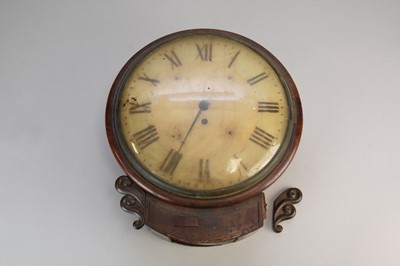 Lot 292 - A 19th century mahogany drop-dial wall clock