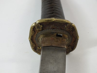 Lot 60 - A Japanese Officer's gendaito katana and scabbard signed Ryuminsai Kanetomo