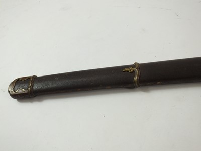 Lot 60 - A Japanese Officer's gendaito katana and scabbard signed Ryuminsai Kanetomo