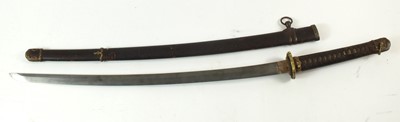 Lot 60 - A Japanese Officer's gendaito katana and scabbard signed Ryuminsai Kanetomo