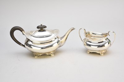 Lot 19 - A silver teapot and sugar bowl