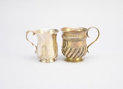 Lot 3 - Two silver Christening mugs