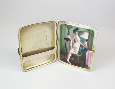 Lot 133 - A continental silver and enamel cigarette case