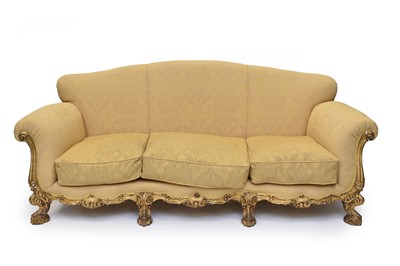 Lot 312 - A late Victorian Italian Louis XIV style giltwood three-piece lounge suite