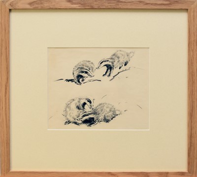 Lot 205 - Eileen Alice Soper RMS SWLA (1905-1990) Playful Badgers