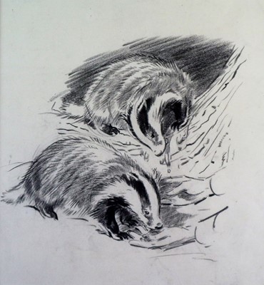 Lot 414 - Eileen Alice Soper (1905-1990) Feeding Badgers and In the Stubble Field