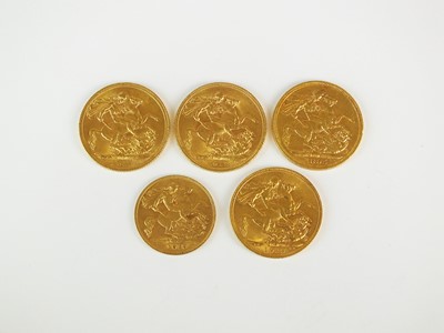 Lot 231 - Four sovereigns and a half sovereign