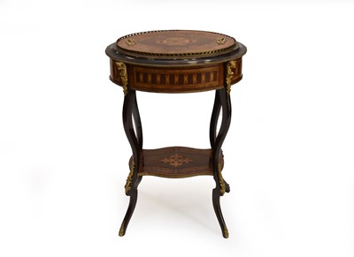 Lot 465 - A 19th century French, brass mounted, boxwood and sycamore marquetry veneered, oval jardiniere