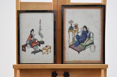Lot 109 - Four Chinese paintings on pith paper