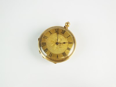 Lot 331 - A continental 18k open face fob watch